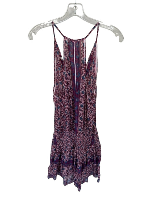 Poupette St. Barth Size S purple & pink Cotton Spaghetti Strap Botanical Dress purple & pink / S