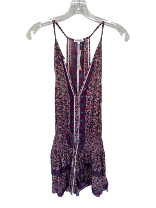 Poupette St. Barth Size S purple & pink Cotton Spaghetti Strap Botanical Dress purple & pink / S