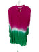 Karina Grimaldi Size XS Green & Magenta Silk Long Sleeve Ombre Dress Green & Magenta / XS