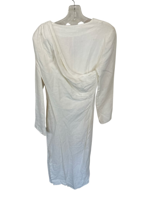 Sir the Label Size S White Linen Long Balloon Sleeve V Neck Maxi Dress White / S