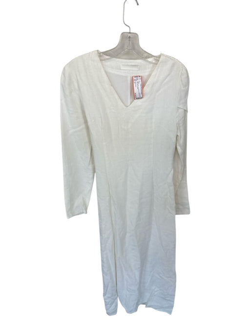 Sir the Label Size S White Linen Long Balloon Sleeve V Neck Maxi Dress White / S