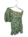 Farm Rio Size S Green & Orange Cotton One Shoulder Eyelet birds Side Zip Dress Green & Orange / S