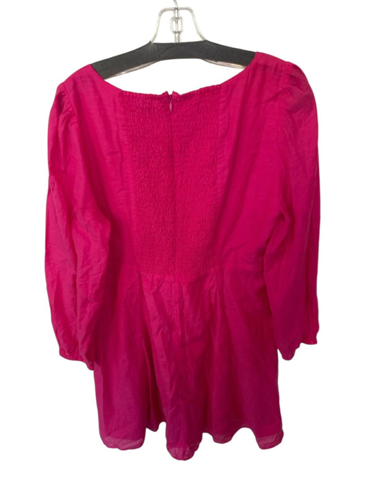 J. Crew Size 12 Pink Cotton Blend Long Balloon Sleeve Front Tie Dress Pink / 12