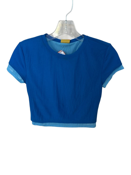 Simon Miller Size S Blue Polyester Short Sleeve Cropped Top Blue / S