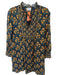 Pink City Print Size S Navy & Orange Cotton Long Sleeve Flowers Dress Navy & Orange / S