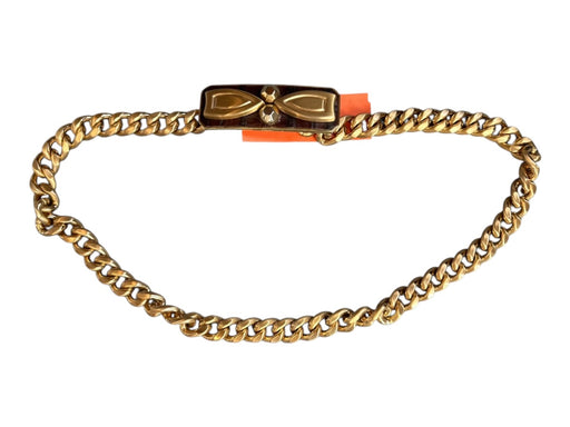 Miu Miu Gold & Brown Metal Chain Croc Embossed Belts Gold & Brown / ADJUSTABLE