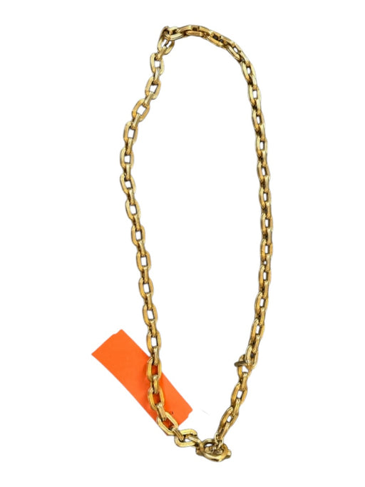 Yves Saint Laurent Gold Metal Chunky Chain Toggle Long Necklace Gold
