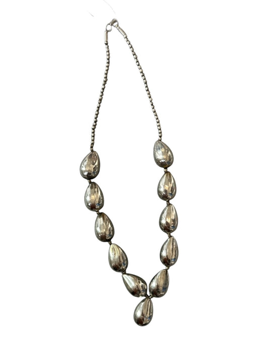 Silver Sterling Silver Chunky Beads Long Necklace Silver