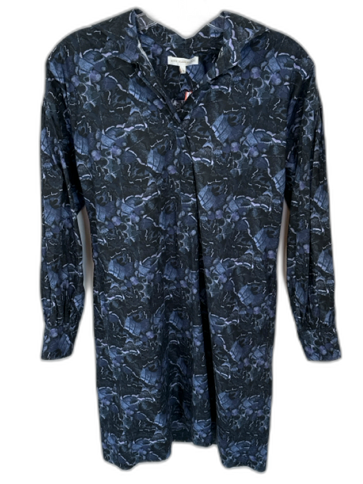 Ann Mashburn Size XS Navy & Purple Cotton Long Sleeve Butterflies Dress Navy & Purple / XS