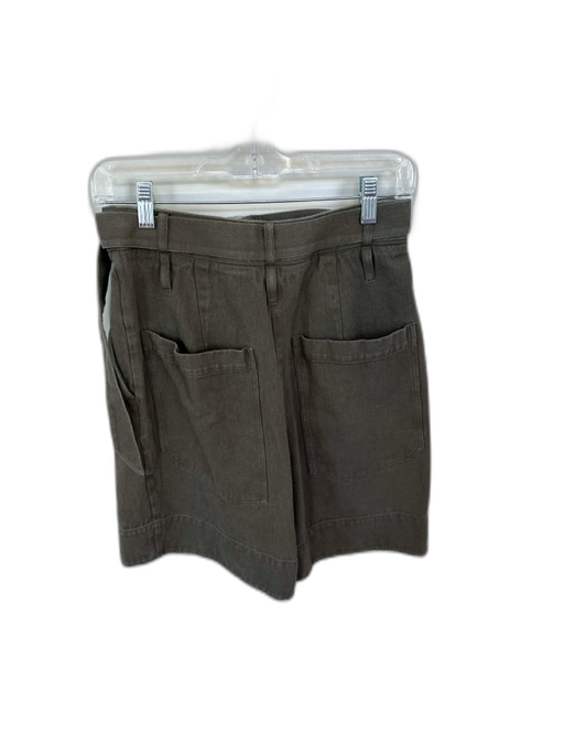 Tibi Size 2 Gray Cotton High Waist Belted Bermuda Shorts Gray / 2