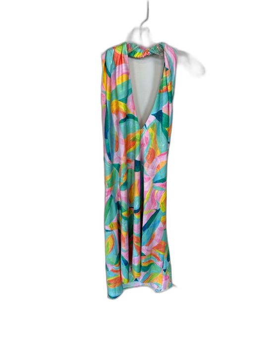 Show Me Your Mumu Size XXL Multi Polyester Halter Neck Leaves Open Back Dress Multi / XXL