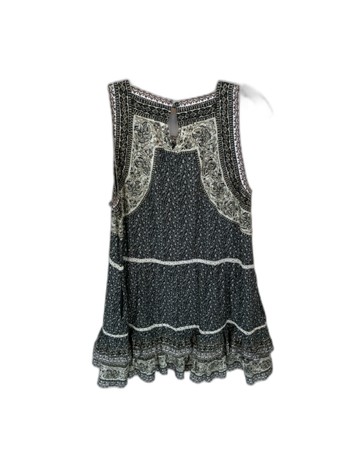 Sea New York Size S Black & Taupe Cotton Sleeveless Botanical Lace Detail Dress Black & Taupe / S