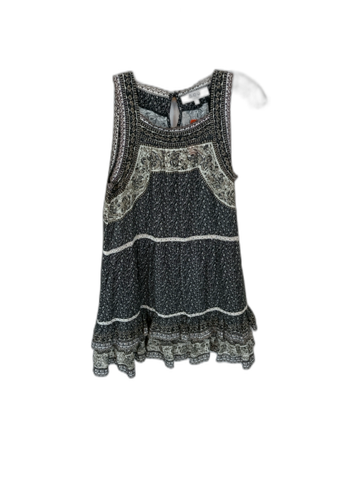 Sea New York Size S Black & Taupe Cotton Sleeveless Botanical Lace Detail Dress Black & Taupe / S