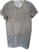 Ann Mashburn Size M Taupe Polyester Short Sleeve Drawstring Waist Back Zip Dress Taupe / M