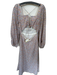 ASTR Size M Purple & Peach Polyester Long Balloon Sleeve Lace Up Back Maxi Dress Purple & Peach / M