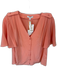 Joie Size XS Peach Silk Short Sleeve Buttons Top Peach / XS