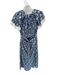 Sea New York Size 0 Navy & white Cotton Flutter Sleeves Flowers Back Tie Dress Navy & white / 0