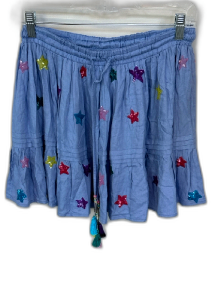 Rococo Sand Size S Blue & Multi Viscose Drawstring stars Sequins Mini Skirt Blue & Multi / S