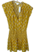 Veronica Beard Size 2 Yellow & Brown Cotton Sleeveless Flowers Open Back Dress Yellow & Brown / 2