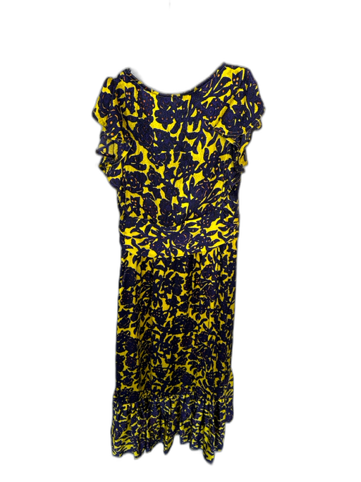 A.L.C. Size 4 Yellow & Purple Polyester Sleeveless Flowers Side Zip Dress Yellow & Purple / 4