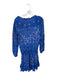 Poupette St. Barth Size S Blue & Purple Viscose Long Balloon Sleeve Dress Blue & Purple / S