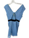 Sandro Size Est M Blue & Black Viscose Blend Sleeveless Lace Back Zip Romper Blue & Black / Est M