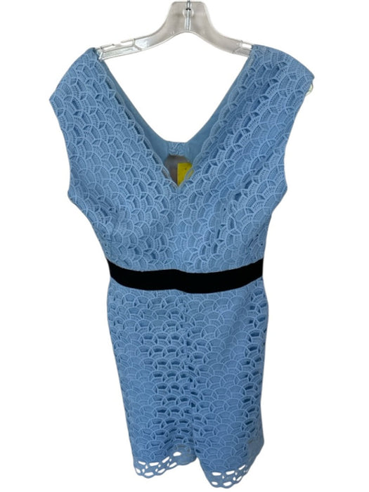 Sandro Size Est M Blue & Black Viscose Blend Sleeveless Lace Back Zip Romper Blue & Black / Est M