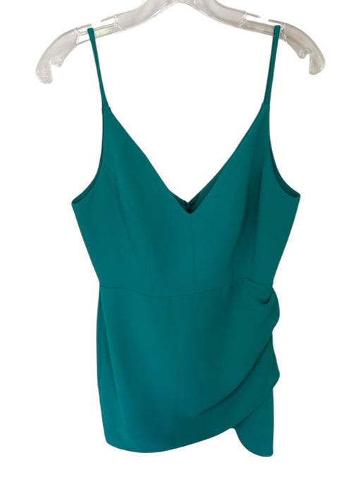Amanda Uprichard Size M Teal Polyester Spaghetti Strap Gathered Side Dress Teal / M