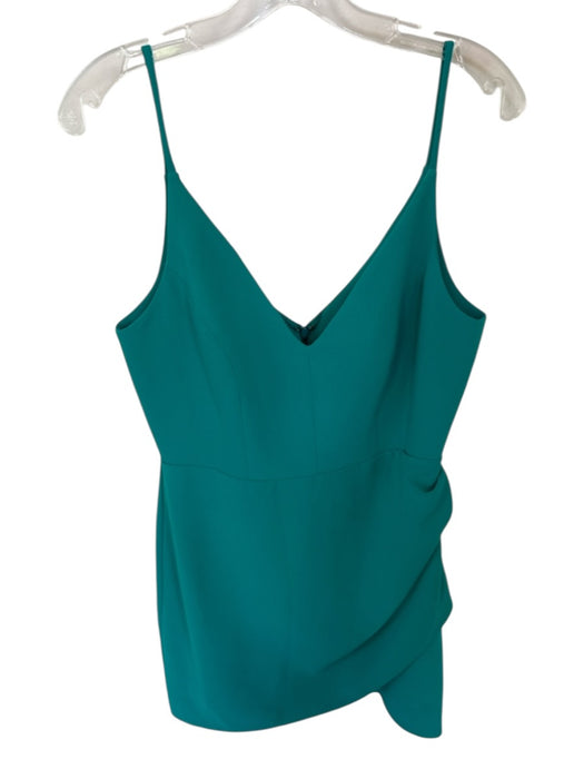 Amanda Uprichard Size M Teal Polyester Spaghetti Strap Gathered Side Dress Teal / M