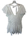 Love The Label Size S White Cotton Flutter Sleeves Pleated Back Tie Dress White / S