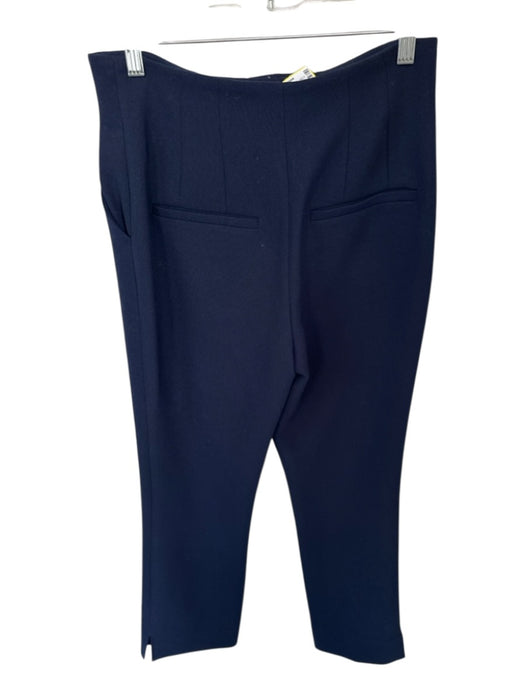 Veronica Beard Size 4 Navy Polyester Blend High Waist Front Pleat Trouser Pants Navy / 4