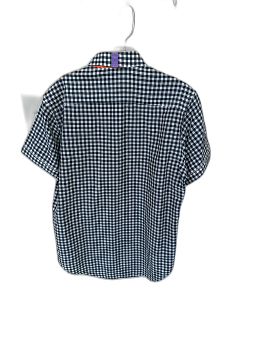 Robert Graham Size M Navy & White Polyester Blend Checkered Button Down Shirt Navy & White / M