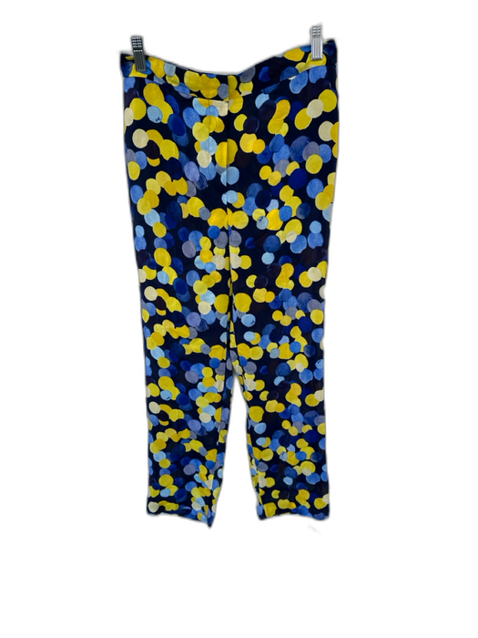 Carolina Herrera Size 2 Navy & Yellow Silk Sleeveless Polka Dot Pant Set Navy & Yellow / 2