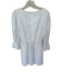 Pearl by Lela Rose Size M White Cotton Long Balloon Sleeve Eyelet Dress White / M