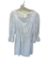 Pearl by Lela Rose Size M White Cotton Long Balloon Sleeve Eyelet Dress White / M