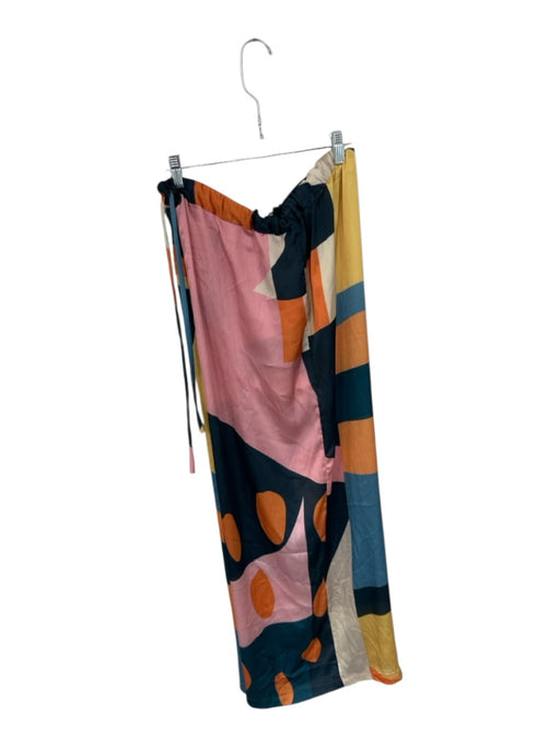 Fe Noel Size L Pink & Orange Viscose Drawstring Waist Shapes Wide Leg Pants Pink & Orange / L