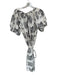Rhode Size S White & Black Cotton Short Balloon Sleeve Botanical Maxi Dress White & Black / S