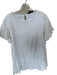 Nicole Miller Size S White Ramie & Cotton Flutter Sleeves Drop Waist Dress White / S