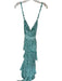 Ro's Garden Size M Teal & White Cotton Rope Strap Block Print Maxi Dress Teal & White / M