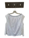 Meimeij Size 46 White & Black Cotton Sleeveless Cut Outs Flowers Top White & Black / 46