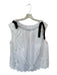 Meimeij Size 46 White & Black Cotton Sleeveless Cut Outs Flowers Top White & Black / 46