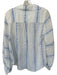 Sancia Size XS White & Blue Tencel & Linen Long Sleeve Flowers Button Down Top White & Blue / XS