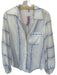 Sancia Size XS White & Blue Tencel & Linen Long Sleeve Flowers Button Down Top White & Blue / XS