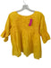 Merlette Size XS Yellow Cotton 3/4 Sleeve Pleat Detail Top Yellow / XS