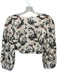 Agua Bendita Size S Tan & Teal Linen Long Sleeve Hawaiian Cropped Top Tan & Teal / S