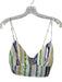 Mariacher Size XS Green & Tan Cotton Spaghetti Strap Aztec Cropped Top Green & Tan / XS