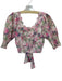 Loveshackfancy Size XS Pink & Green Cotton 3/4 Balloon Sleeve Flowers Top Pink & Green / XS