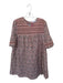 English Factory Size M Mauve & Green Cotton Short Bell Sleeve Flowers Dress Mauve & Green / M