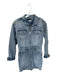 Ksubi Size M Med Light Wash Cotton Long Sleeve Front Zip Denim Raw Hem Dress Med Light Wash / M