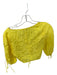 Staud Size XS Yellow Viscose Blend 3/4 Balloon Sleeve Jaquard Cropped Top Yellow / XS